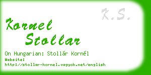 kornel stollar business card