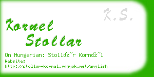 kornel stollar business card